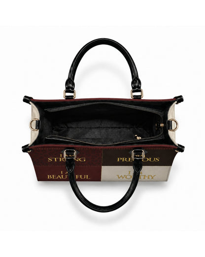 I Am Worthy Leather Handbag