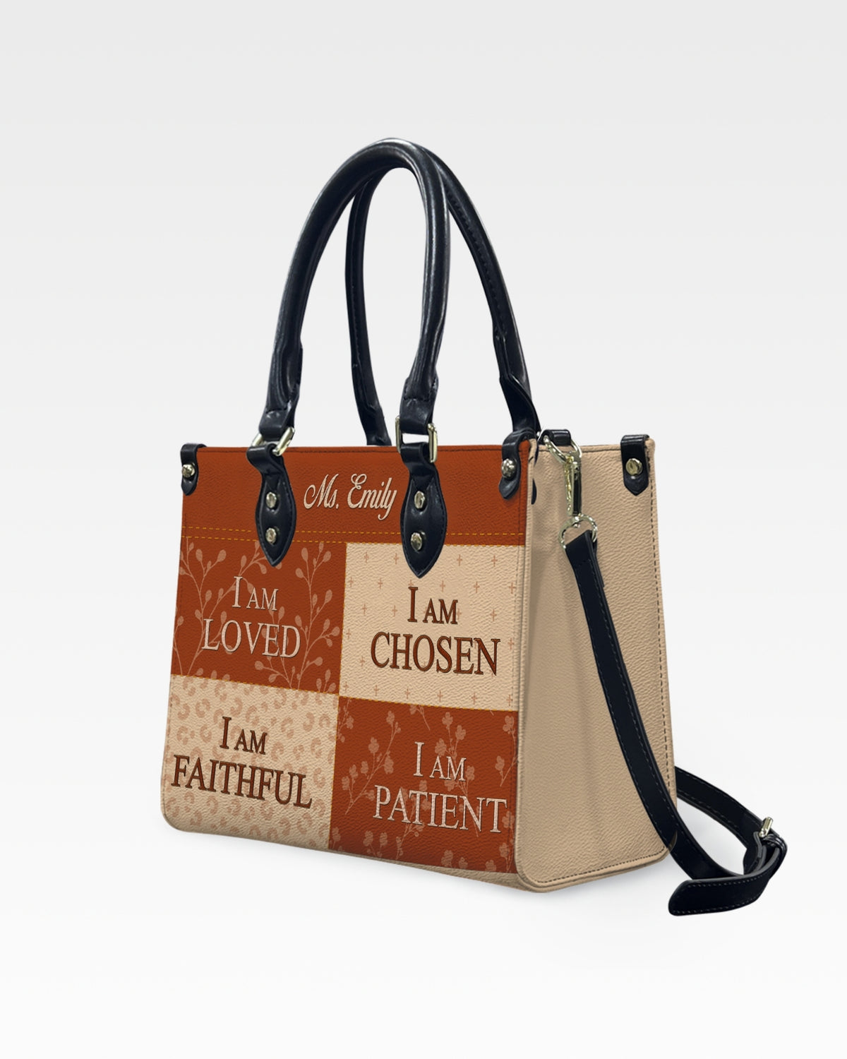 Personalized Fall Christian Teacher Leather Handbag