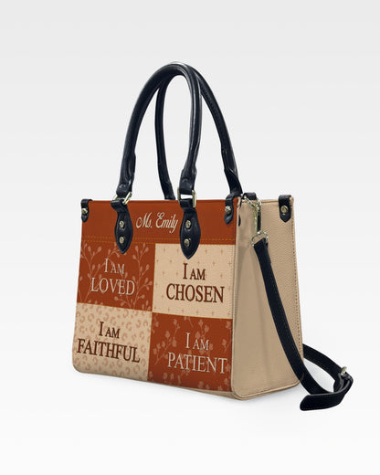 Personalized Fall Christian Teacher Leather Handbag