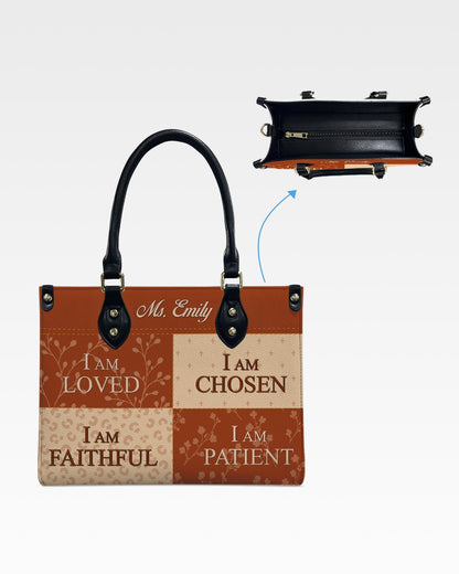 Personalized Fall Christian Teacher Leather Handbag