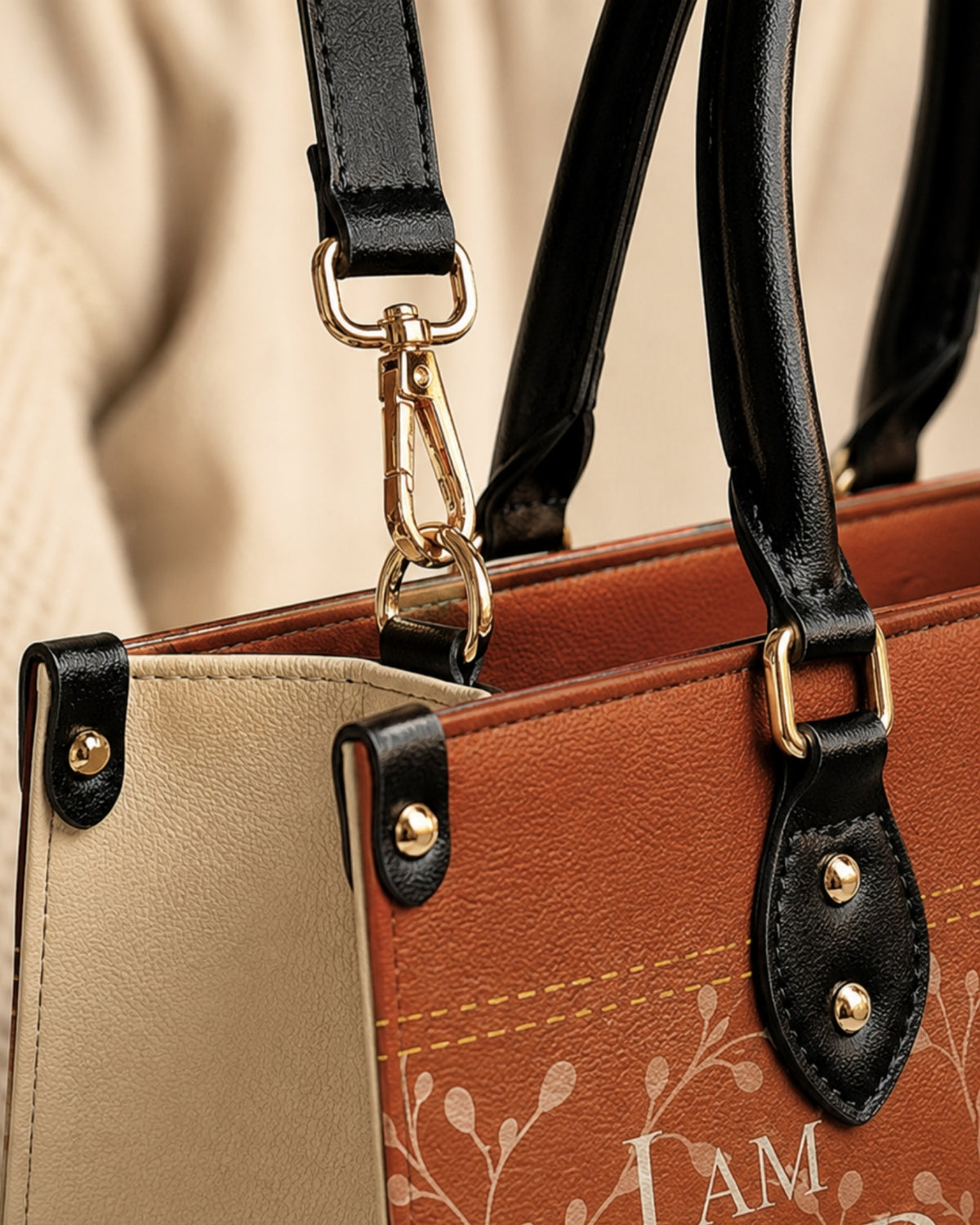 Personalized Fall Christian Teacher Leather Handbag