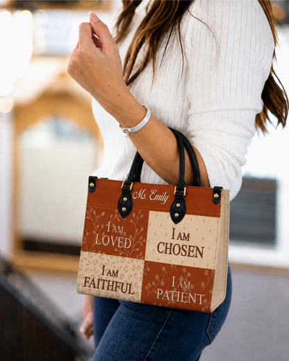 Personalized Fall Christian Teacher Leather Handbag