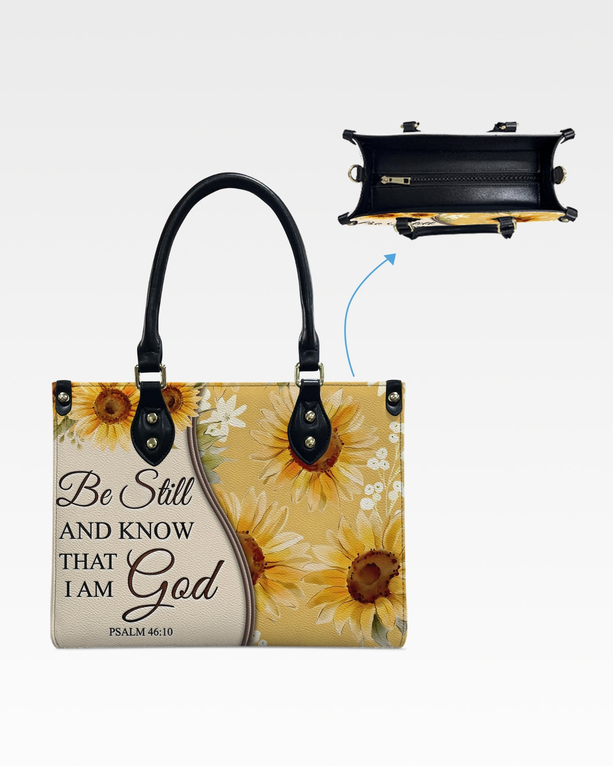 Be Still and Know Leather Handbag