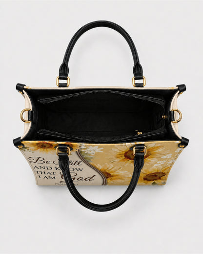 Be Still and Know Leather Handbag