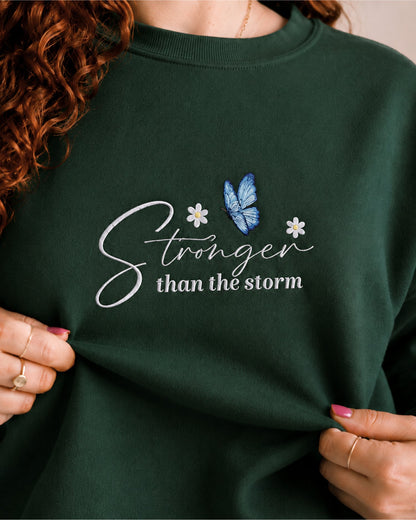 Stronger Than The Storm Embroidered Sweatshirt