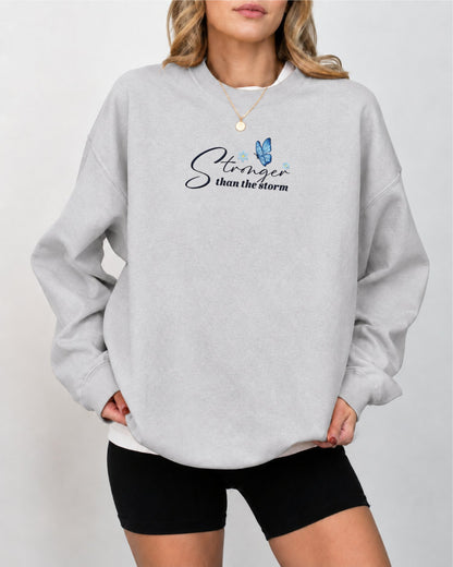 Stronger Than The Storm Embroidered Sweatshirt