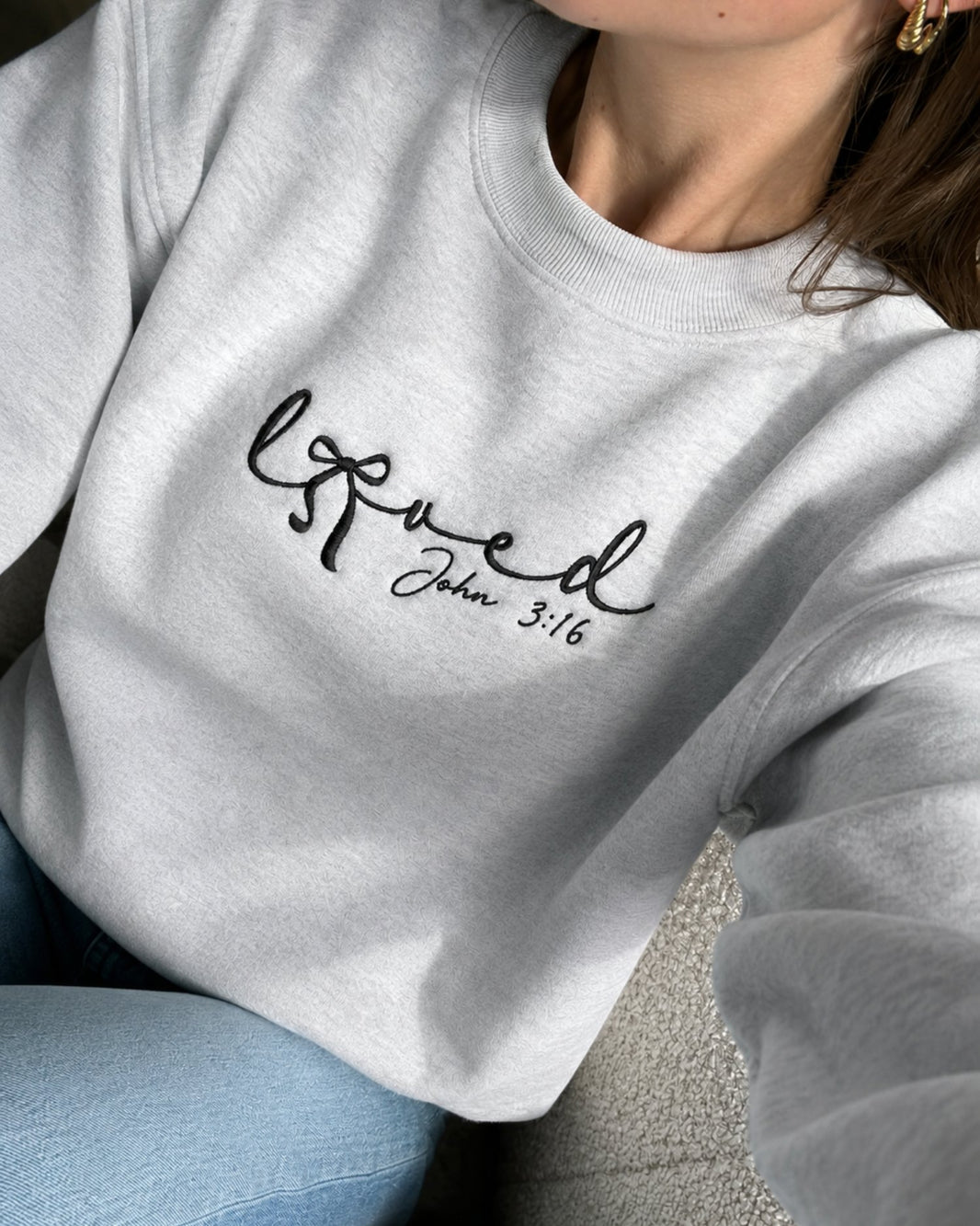 Loved John 3:16 Embroidered Sweatshirt