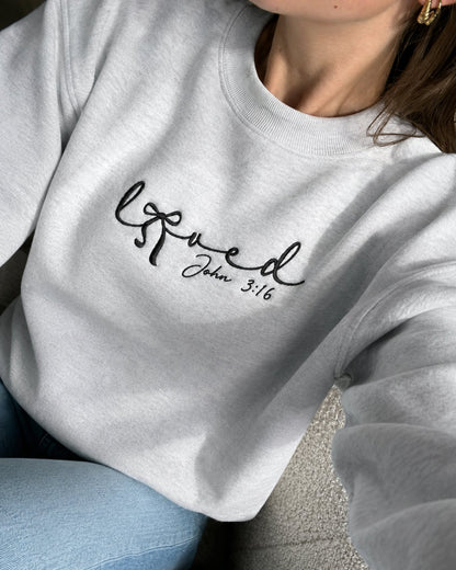 Loved John 3:16 Embroidered Sweatshirt