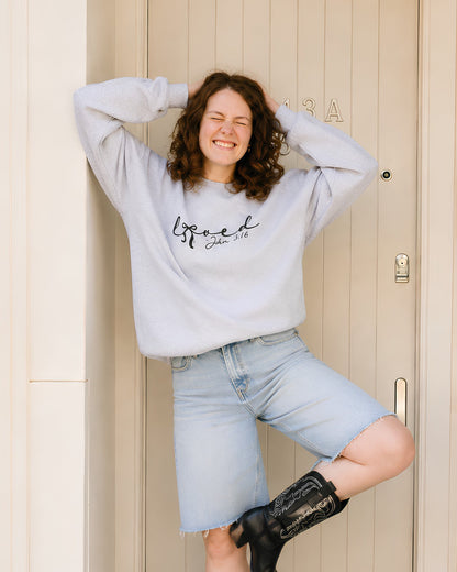 Loved John 3:16 Embroidered Sweatshirt