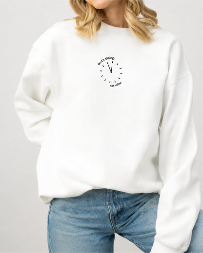 God's Timing Not Mine Embroidered Sweatshirt