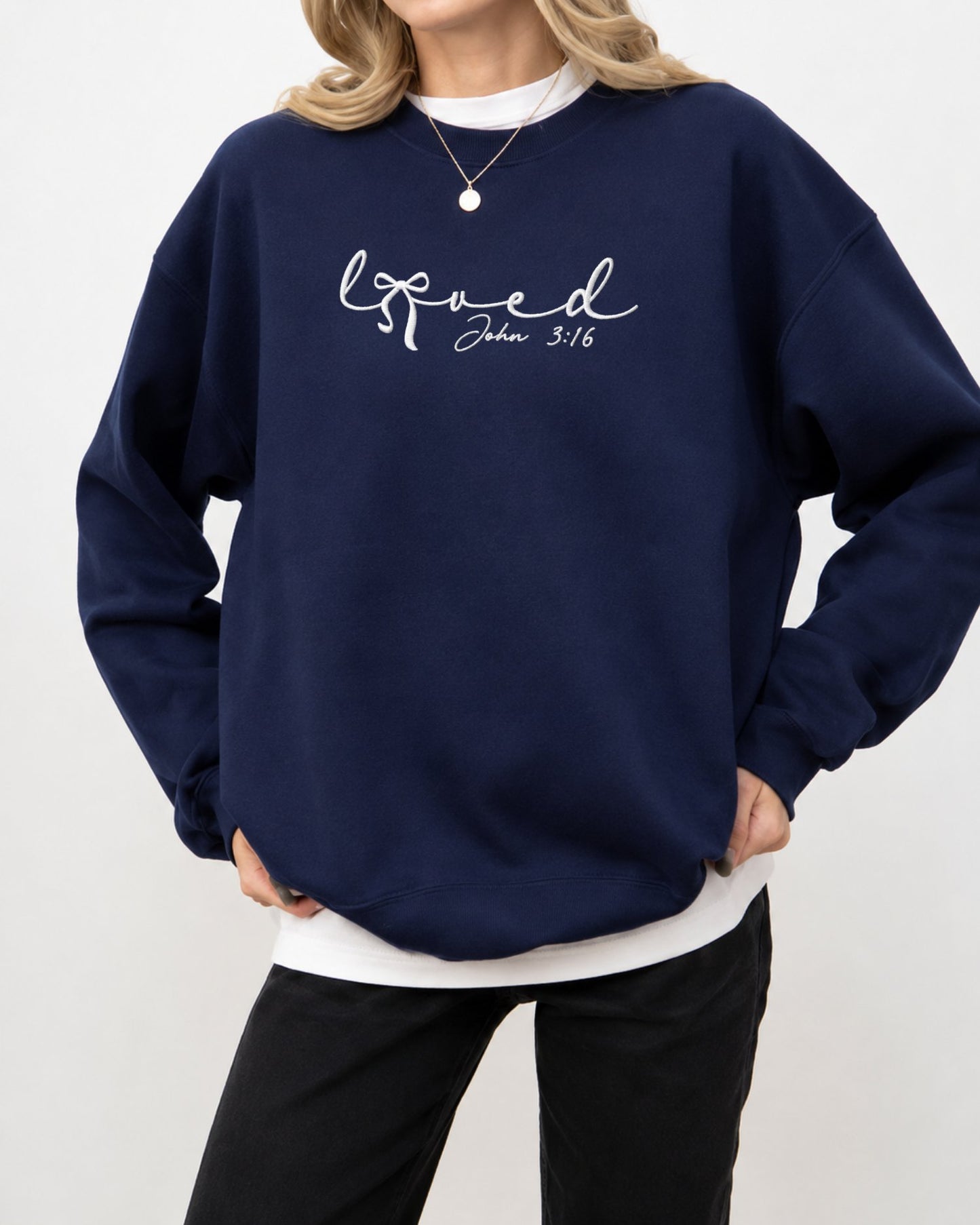 Loved John 3:16 Embroidered Sweatshirt