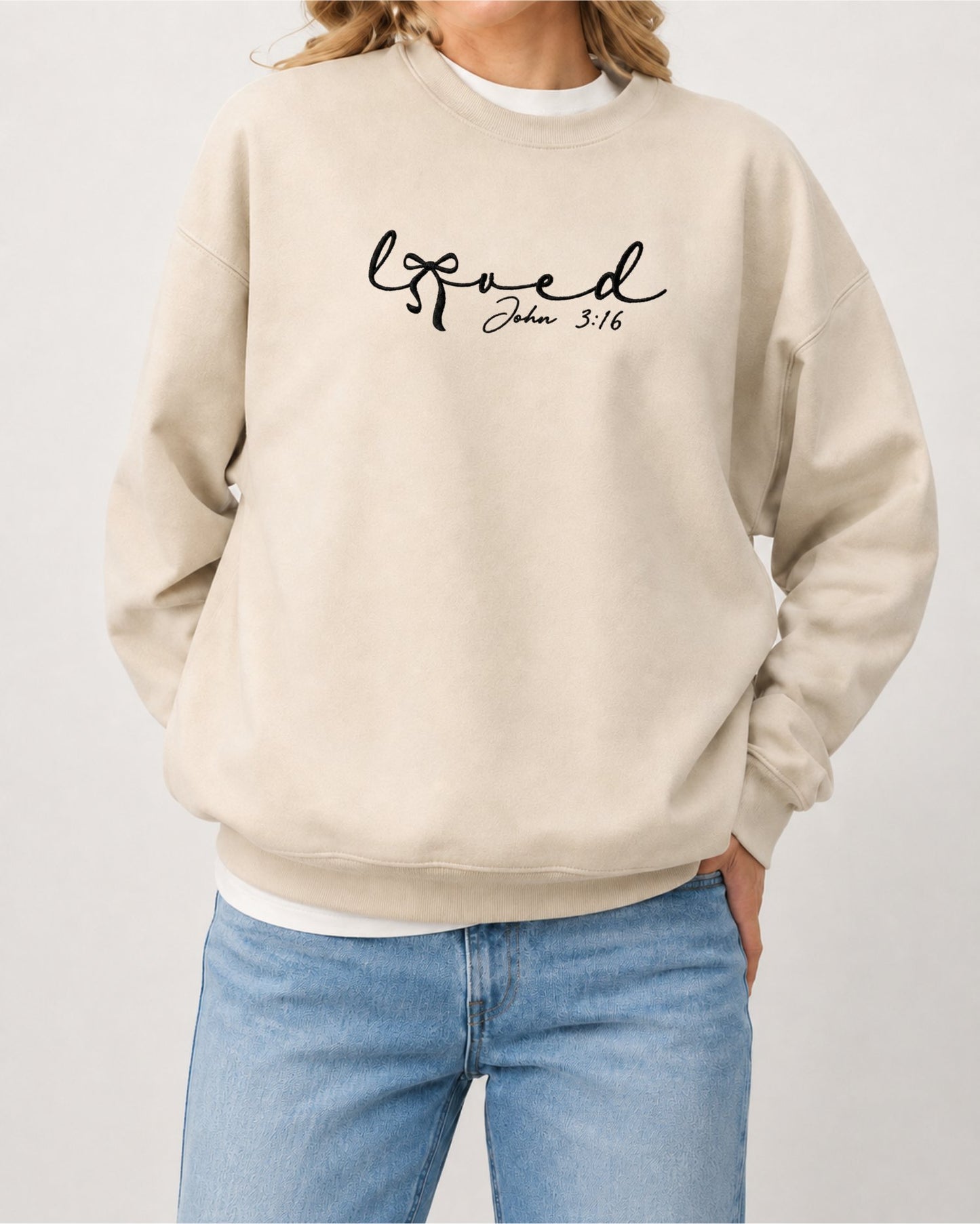Loved John 3:16 Embroidered Sweatshirt