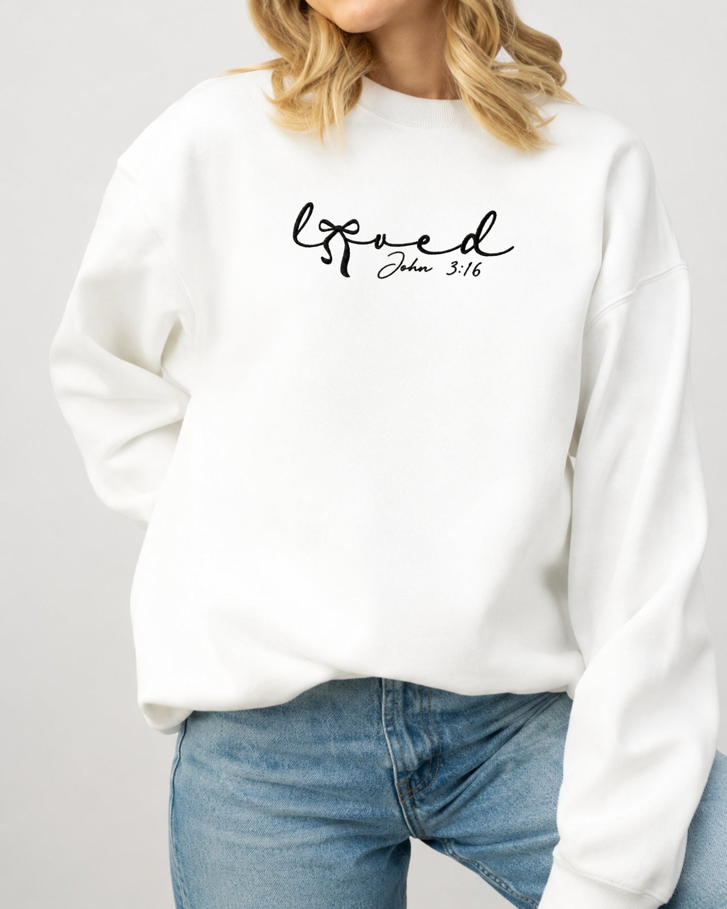 Loved John 3:16 Embroidered Sweatshirt