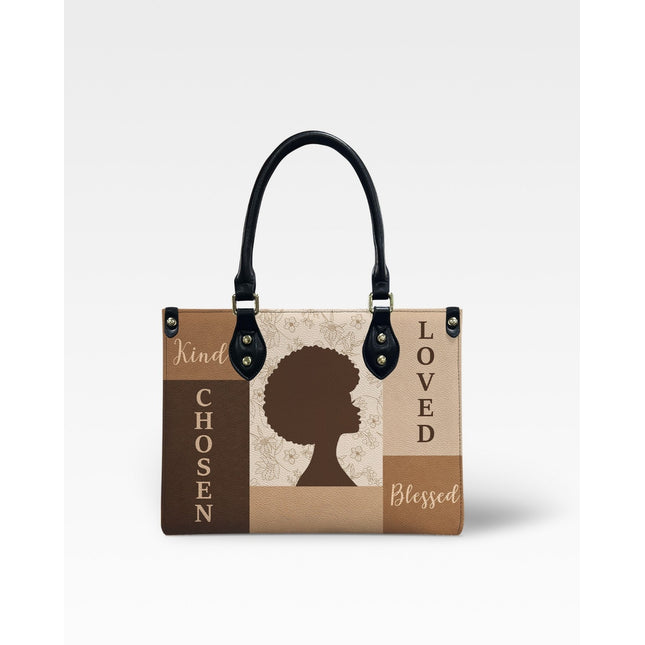 Personalized Chosen Loved Blessed Leather Handbag