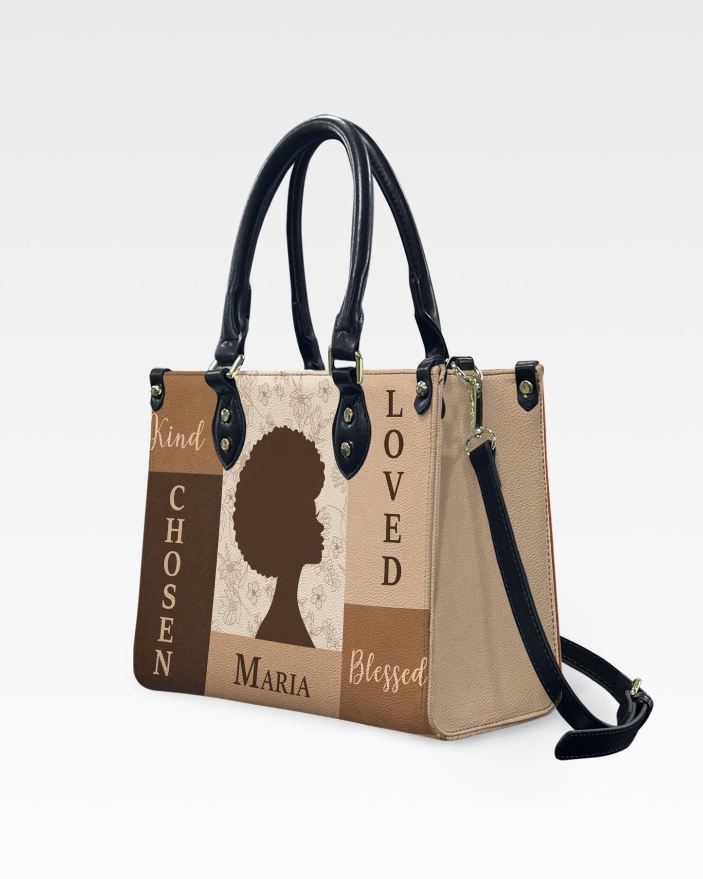 Personalized Chosen Loved Blessed Leather Handbag