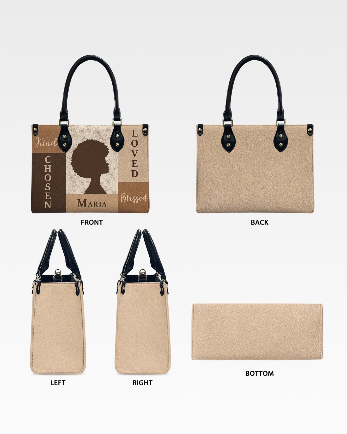 Personalized Chosen Loved Blessed Leather Handbag