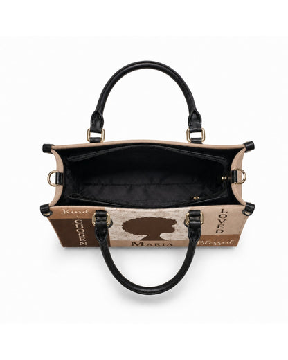 Personalized Chosen Loved Blessed Leather Handbag