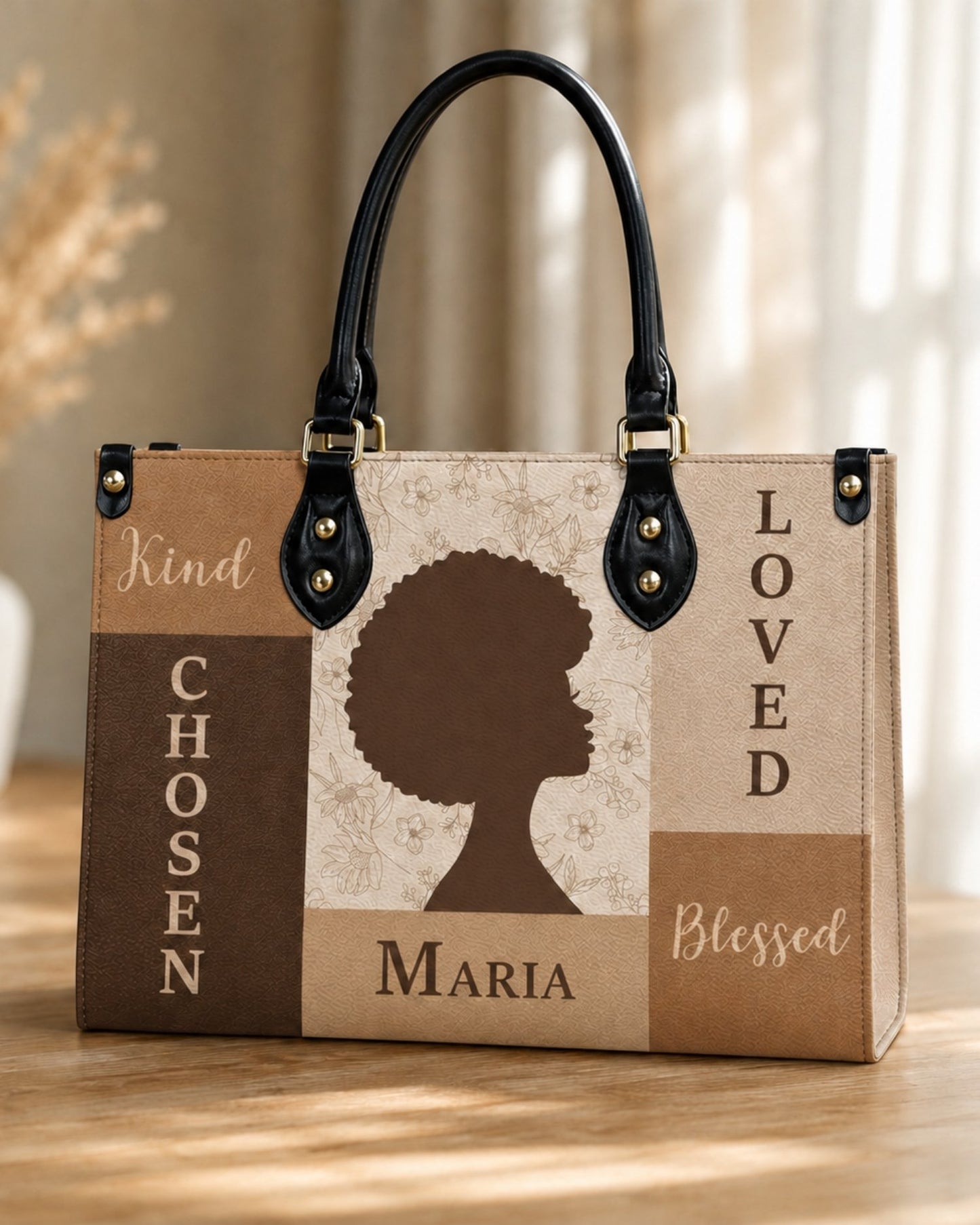 Personalized Chosen Loved Blessed Leather Handbag