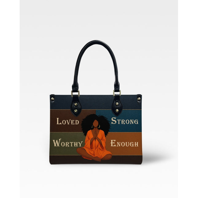 Personalized Loved Strong Worthy Enough Leather Handbag