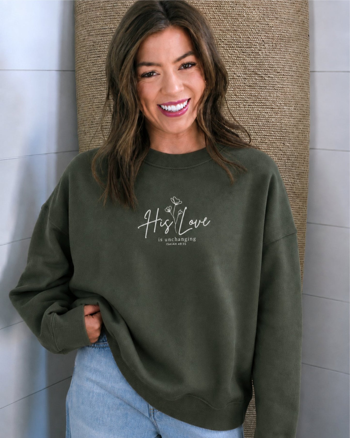 His Love is Unchanged Floral Embroidered Sweatshirt