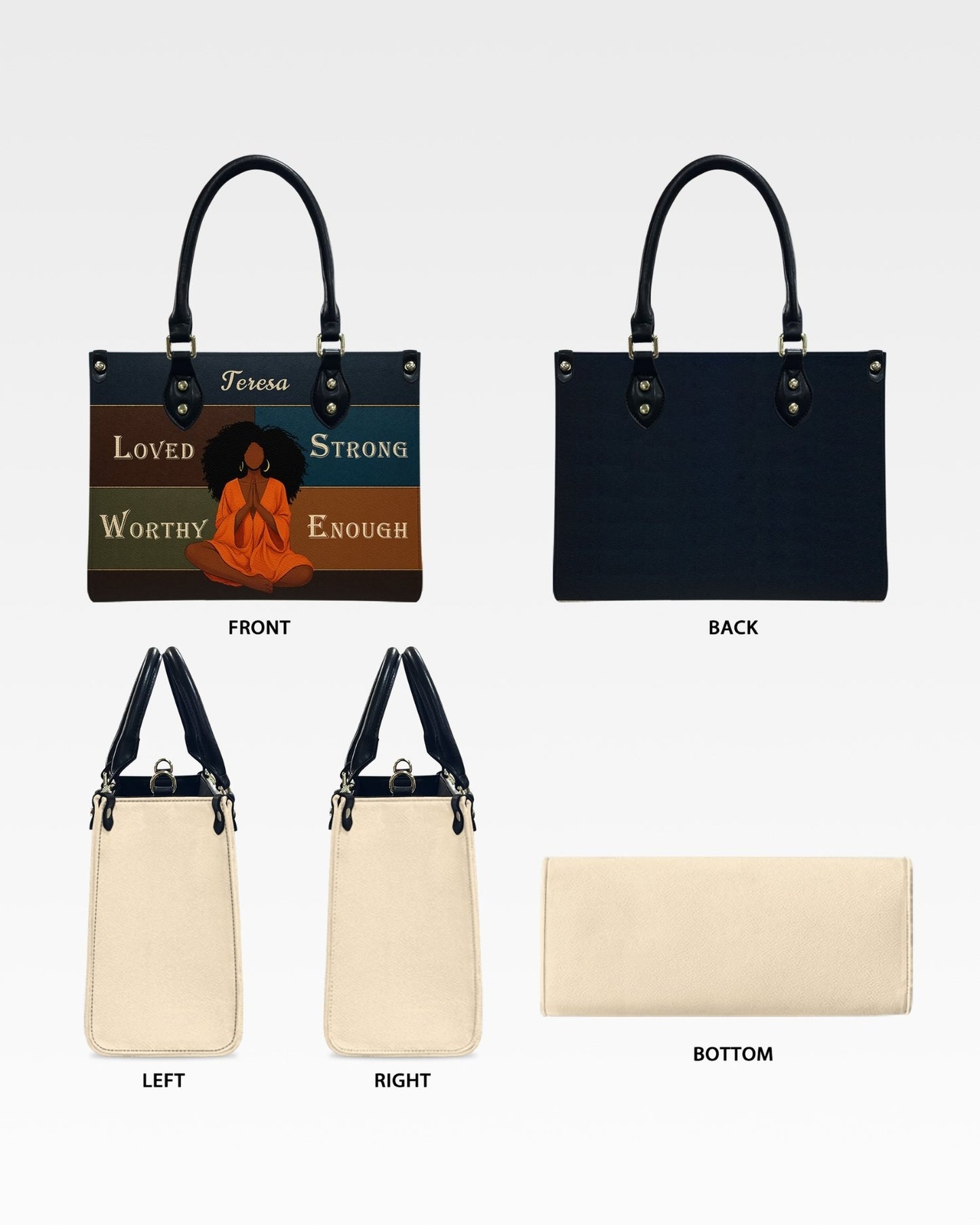 Personalized Loved Strong Worthy Enough Leather Handbag