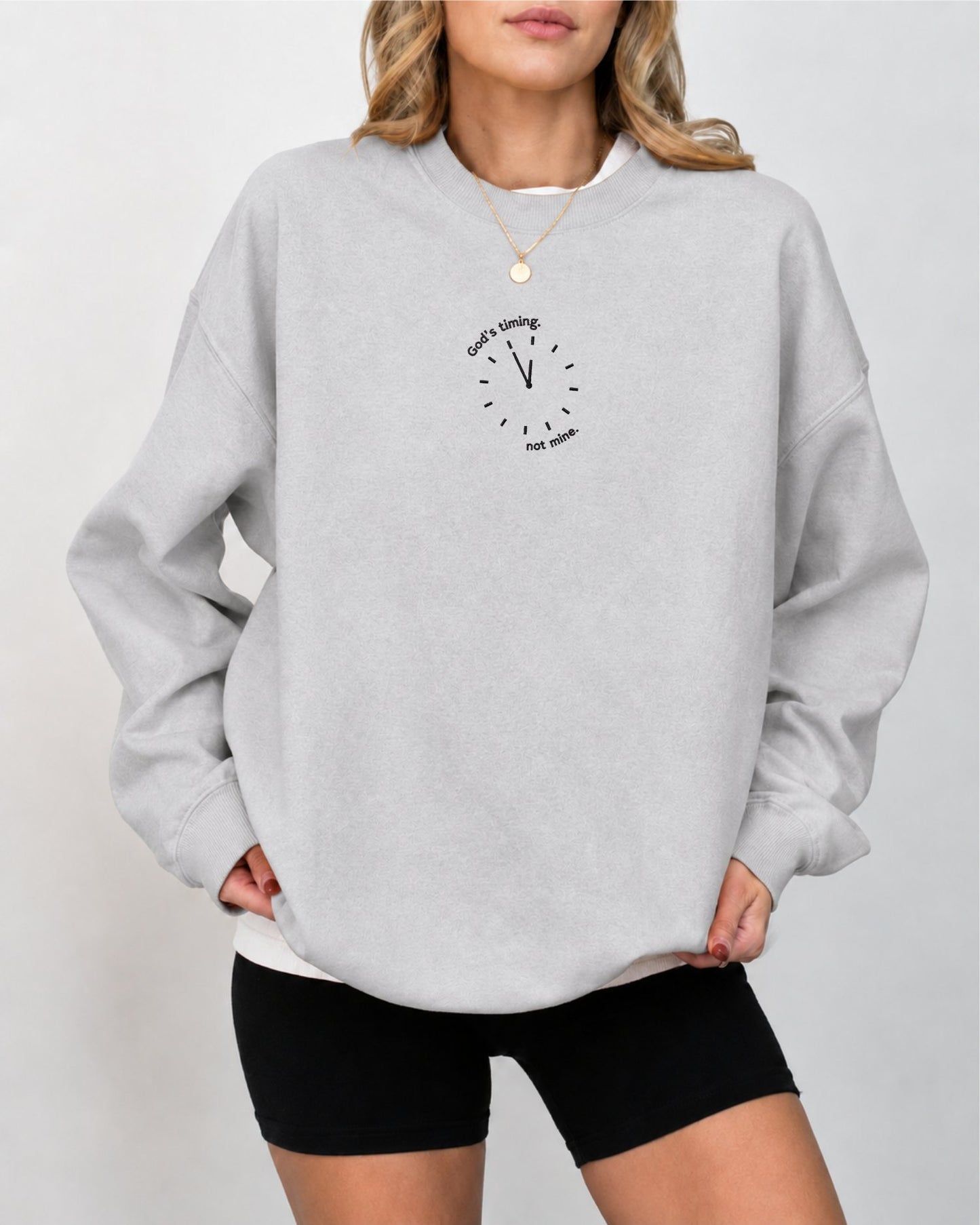 God's Timing Not Mine Embroidered Sweatshirt