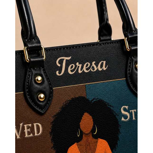 Personalized Loved Strong Worthy Enough Leather Handbag
