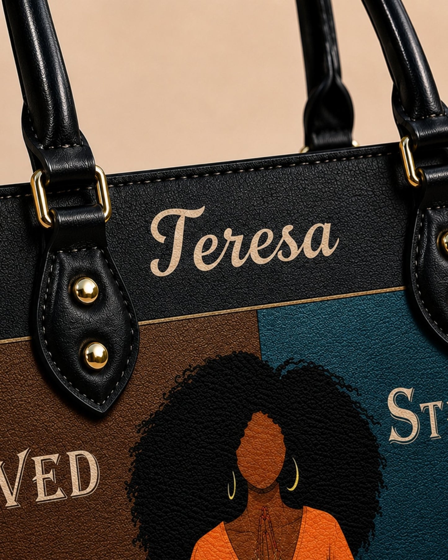 Personalized Loved Strong Worthy Enough Leather Handbag