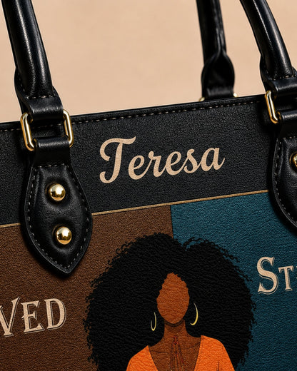 Personalized Loved Strong Worthy Enough Leather Handbag