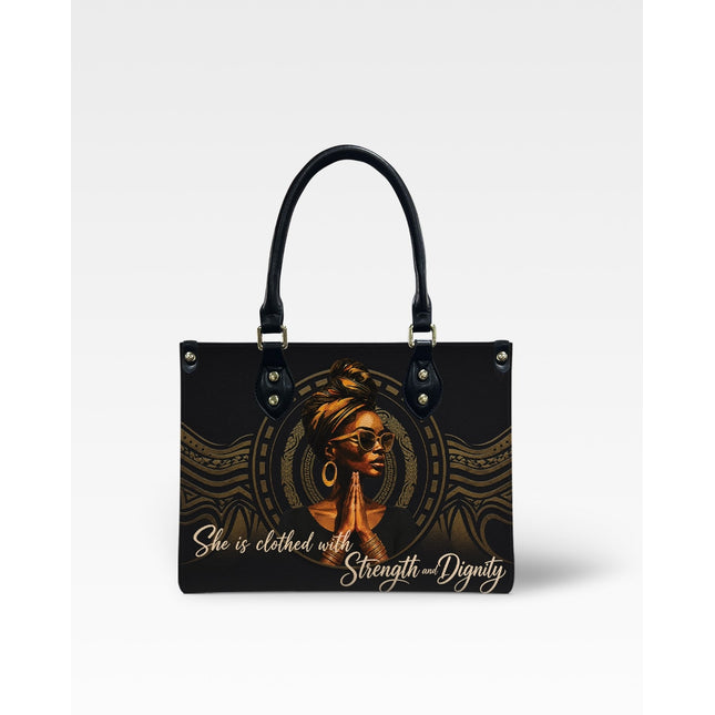 Christian Strength and Dignity Leather Handbag