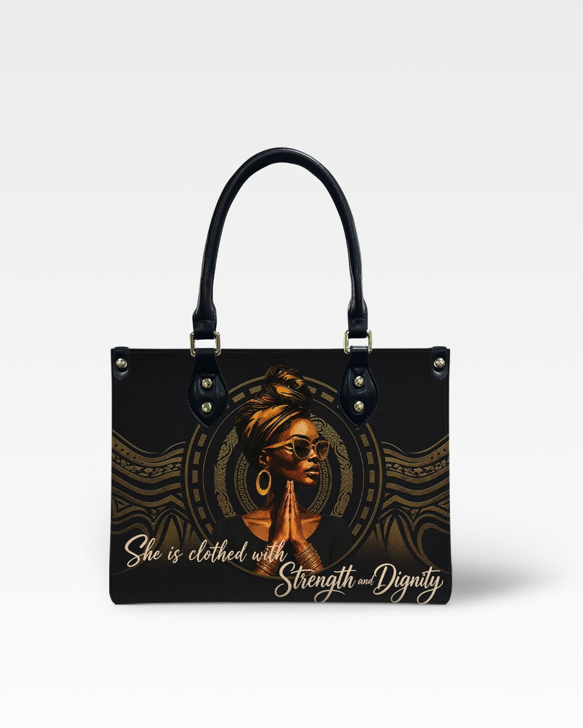 Christian Strength and Dignity Leather Handbag