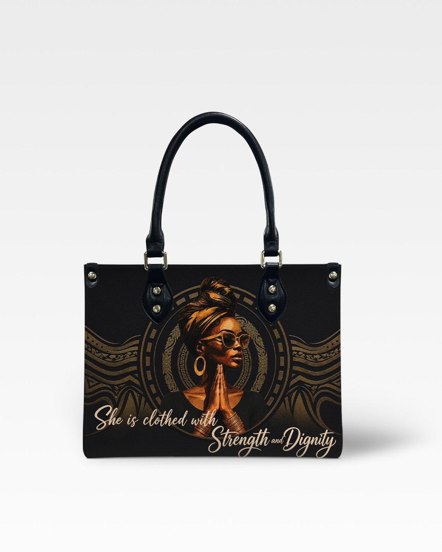 Christian Strength and Dignity Leather Handbag