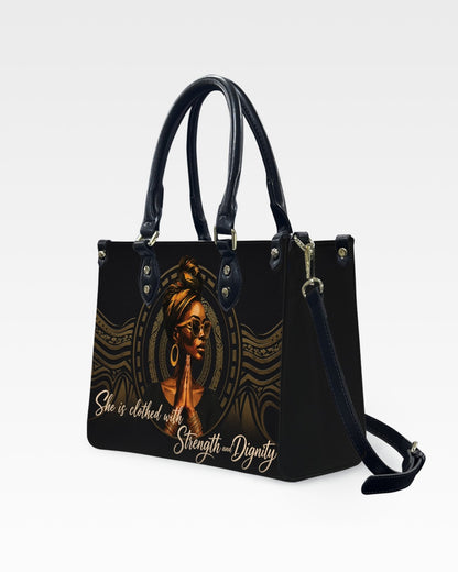 Christian Strength and Dignity Leather Handbag