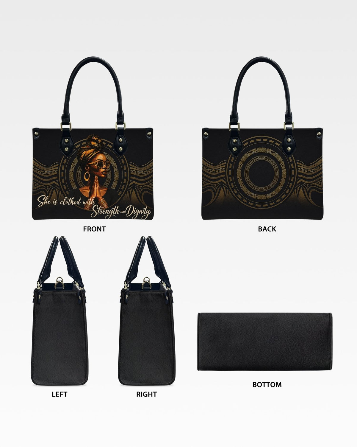 Christian Strength and Dignity Leather Handbag