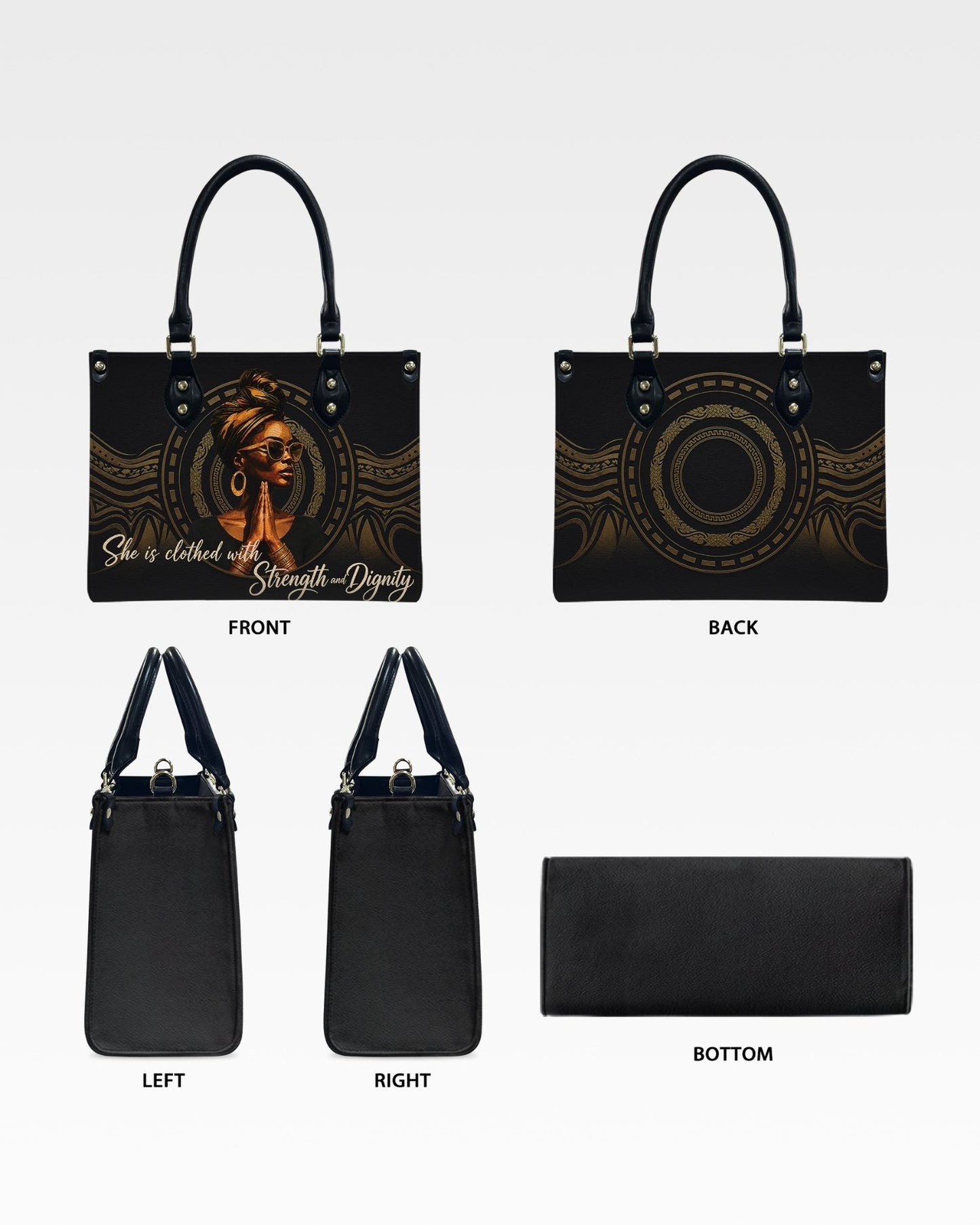 Christian Strength and Dignity Leather Handbag