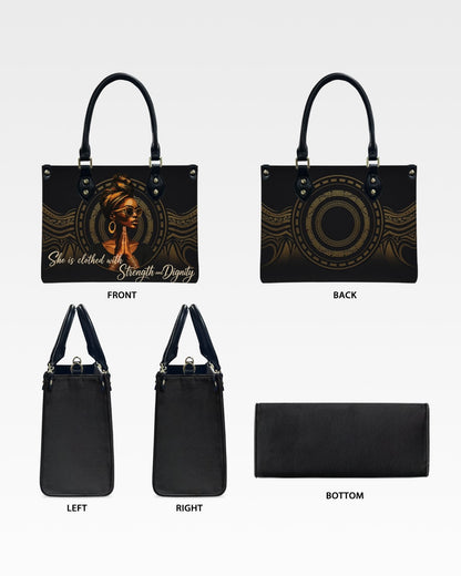 Christian Strength and Dignity Leather Handbag