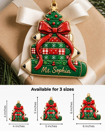 Christmas Pencil Tree 3D Relief Ornament — mockup 5
