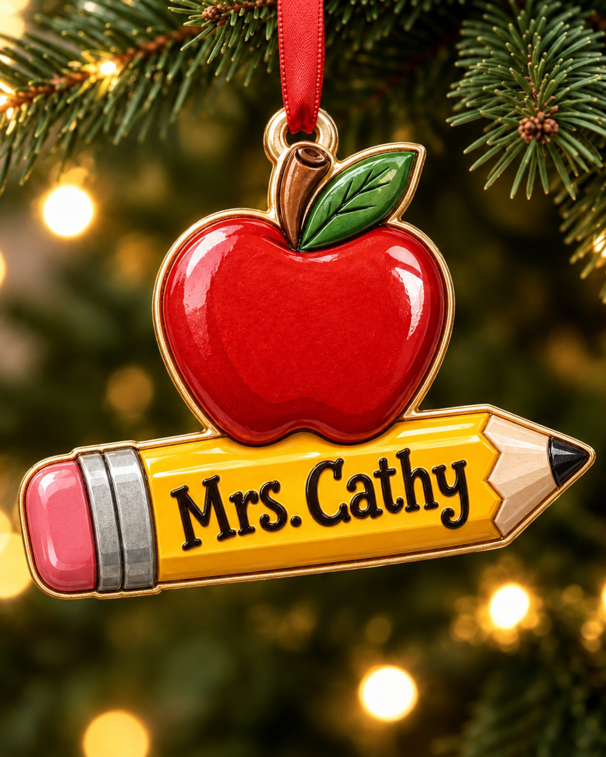 Christmas Apple Pencil 3D Relief Ornament — mockup 1