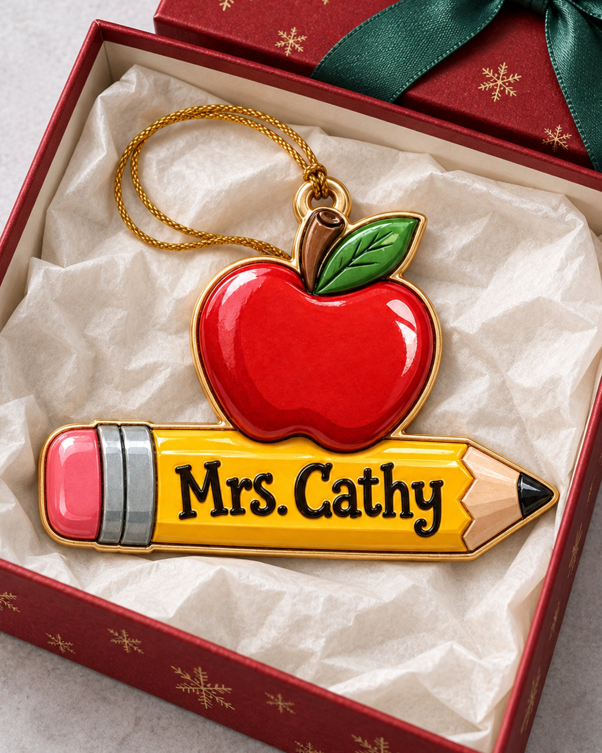 Christmas Apple Pencil 3D Relief Ornament — mockup 4