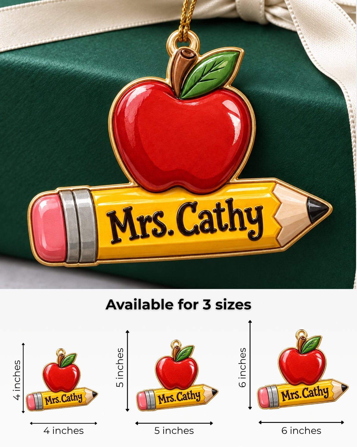 Christmas Apple Pencil 3D Relief Ornament — mockup 5