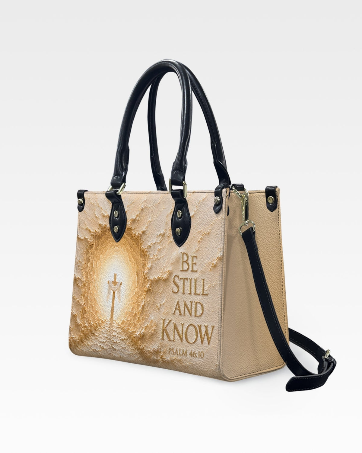 Be Still And Know Christian Leather Handbag