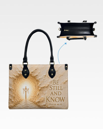 Be Still And Know Christian Leather Handbag