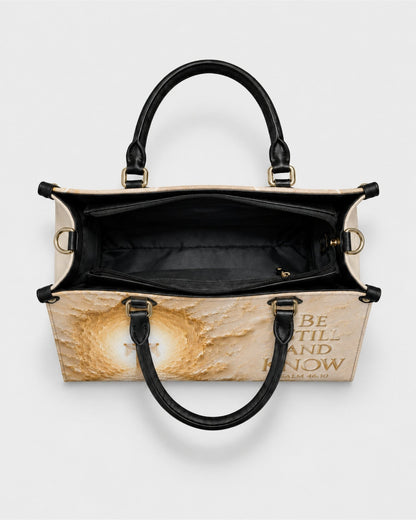 Be Still And Know Christian Leather Handbag