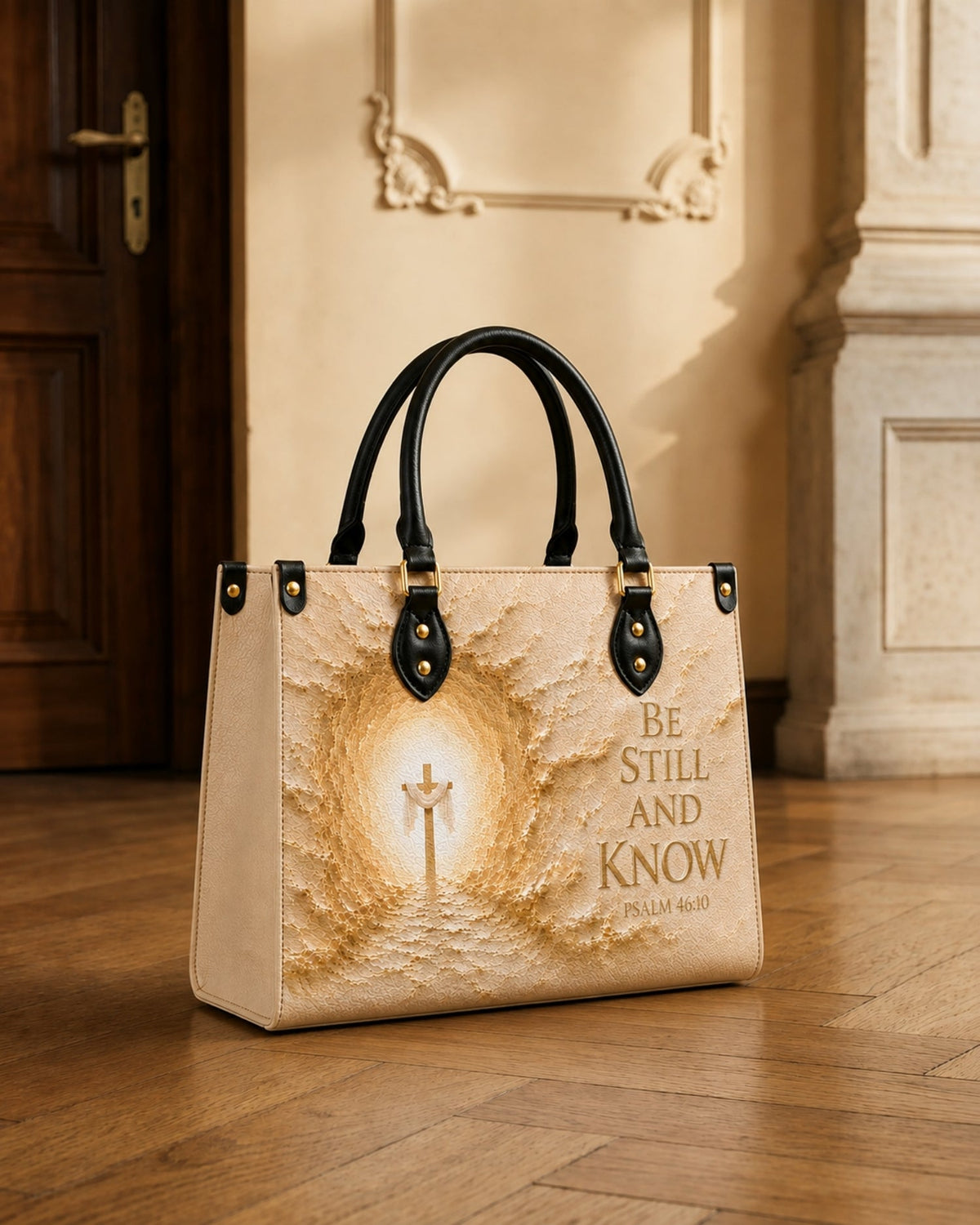 Be Still And Know Christian Leather Handbag