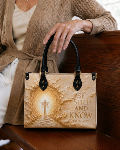 Be Still And Know Christian Leather Handbag