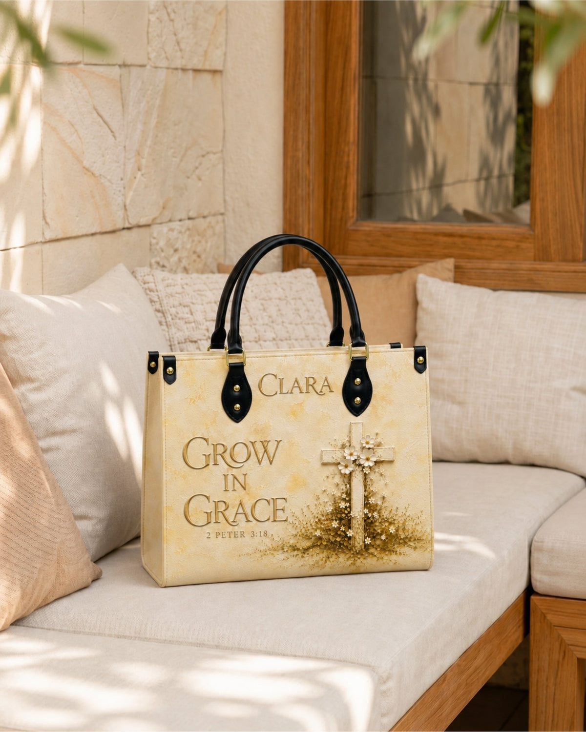 Grow In Grace Christian Leather Handbag