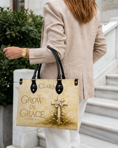 Grow In Grace Christian Leather Handbag