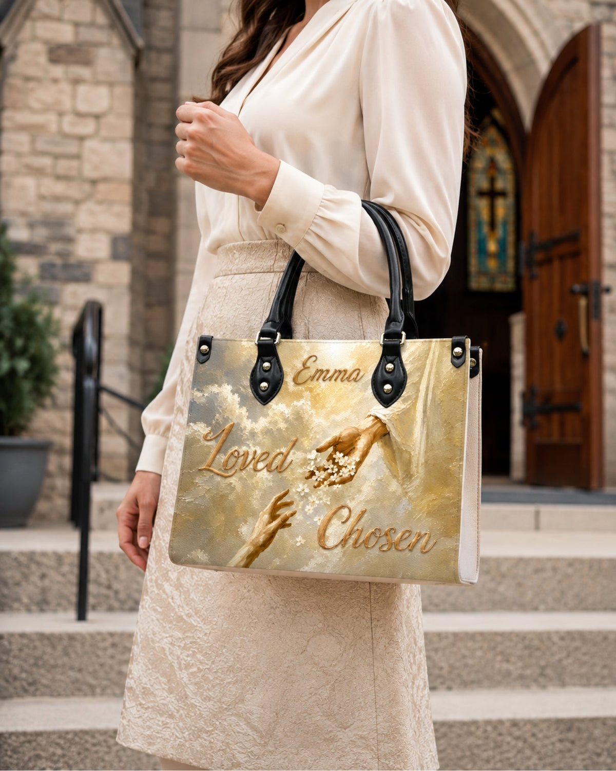 Loved Chosen Christian Leather Handbag
