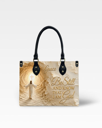 Be Still and Know That I Am God Leather Handbag