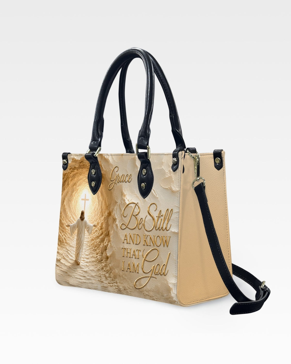 Be Still and Know That I Am God Leather Handbag